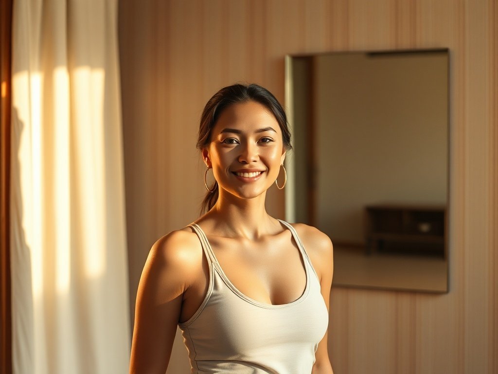 Turn a plain workout wall into a Japandi-style studio anchor with one simple 2-mirror upgrade