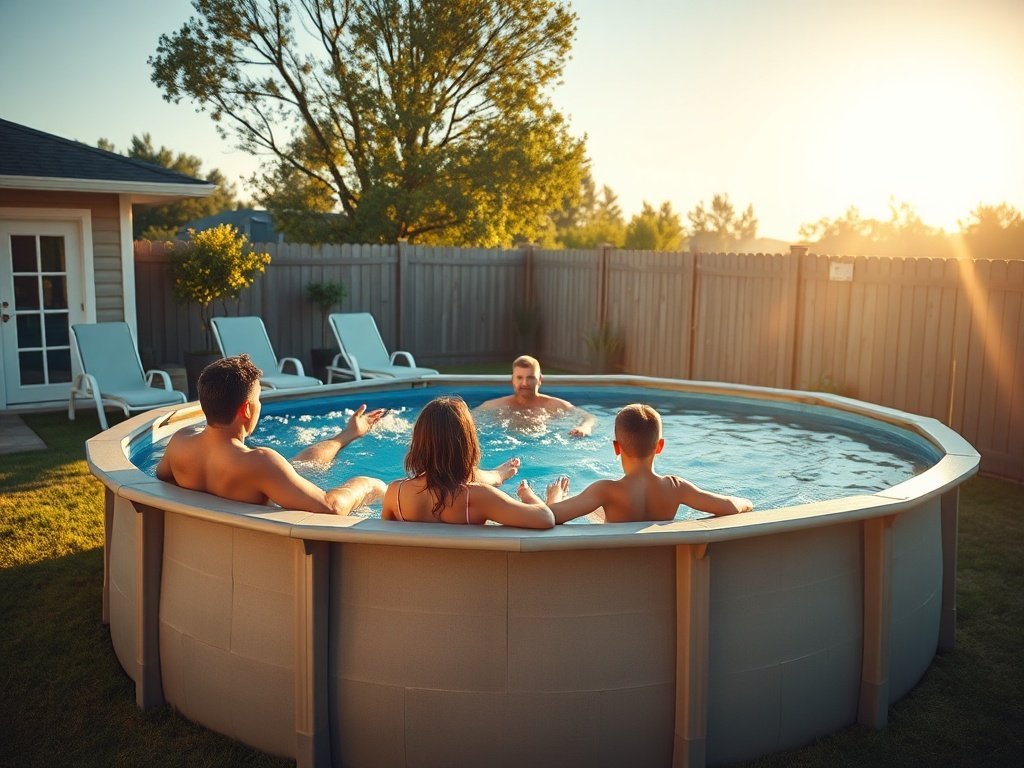 Turn an empty backyard into a family summer destination with a 24′ x 12′ oval pool setup