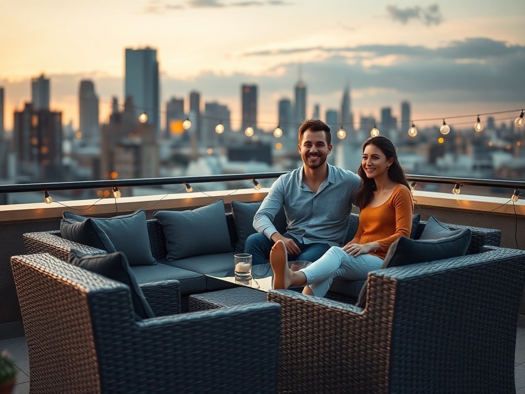 Turn a cramped rooftop into a real outdoor room with one compact 5-piece sectional