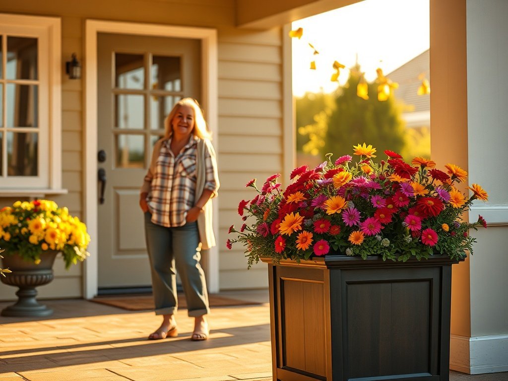 From Bare Patio to Finished Curb Appeal: 3 Ways a Self-Watering Square Planter Helps Full-Sun Flowers Look Better with Less Work