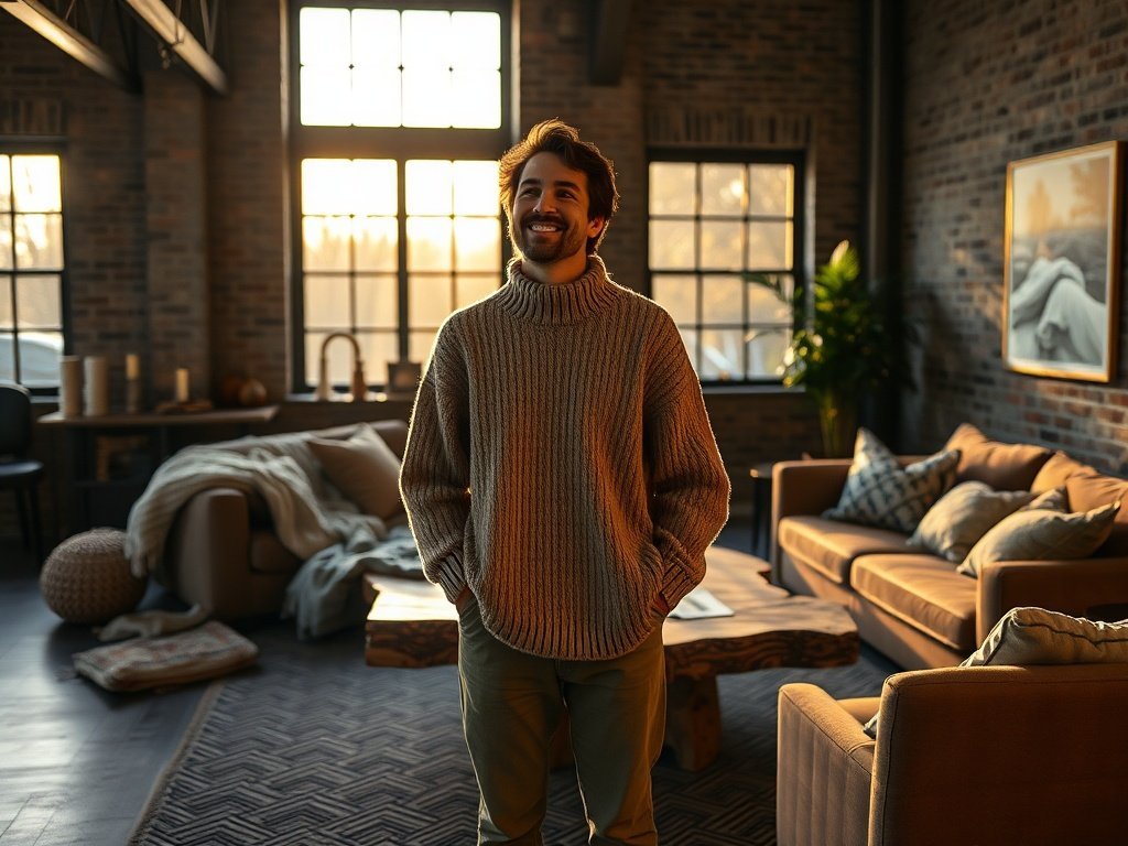 From unfinished to pulled-together in 10 minutes: how a 47-inch live-edge farmhouse coffee table finishes an industrial-cozy living room