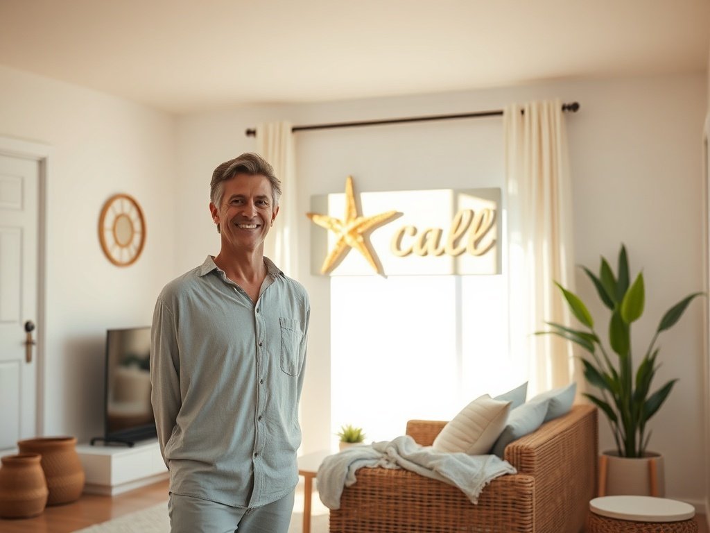 How one 12×18 coastal metal sign can make a tiny California home feel finished in under 10 minutes