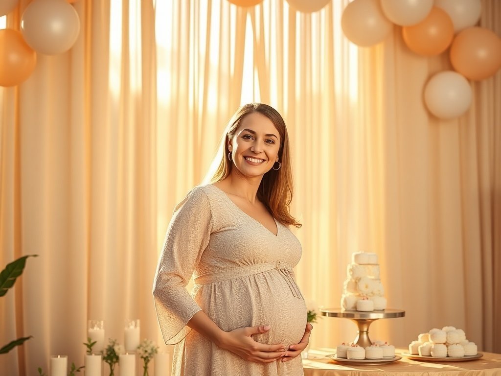 How a 5ft x 7ft champagne backdrop curtain can make a September baby shower look polished in under 30 minutes