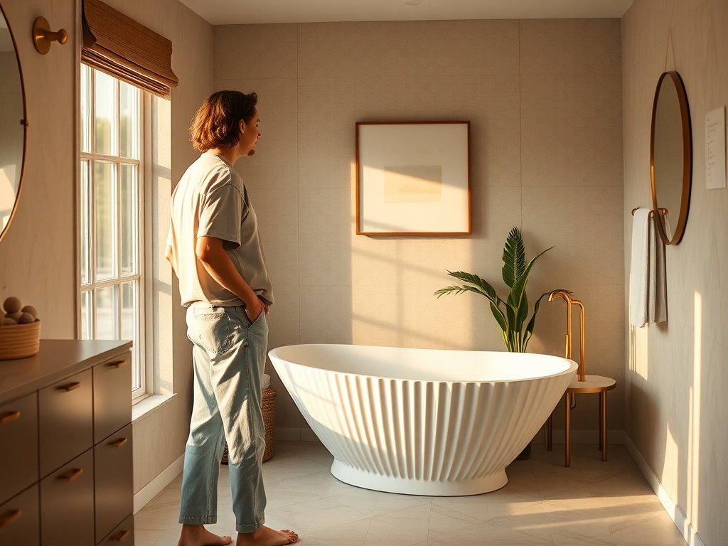 67″ Pleated Freestanding Soaking Tub: 3 Design Upgrades That Turn a Plain Bathroom into a Retro Statement