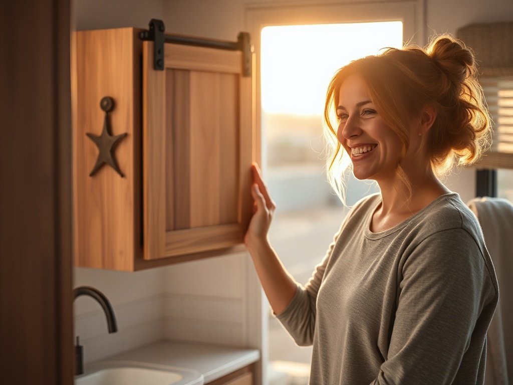 How a $59.99 rustic wall cabinet can make your RV bathroom look more custom in one weekend