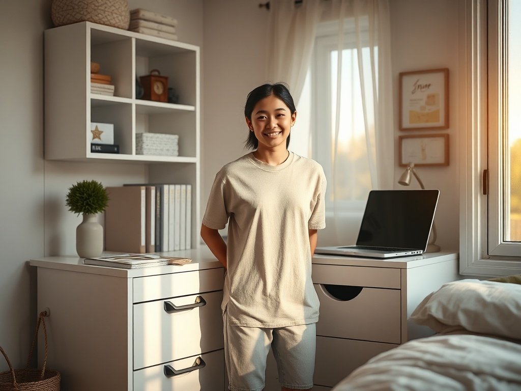 How a Compact White Desk Can Turn One Small Corner into a 4-Drawer Mini Office
