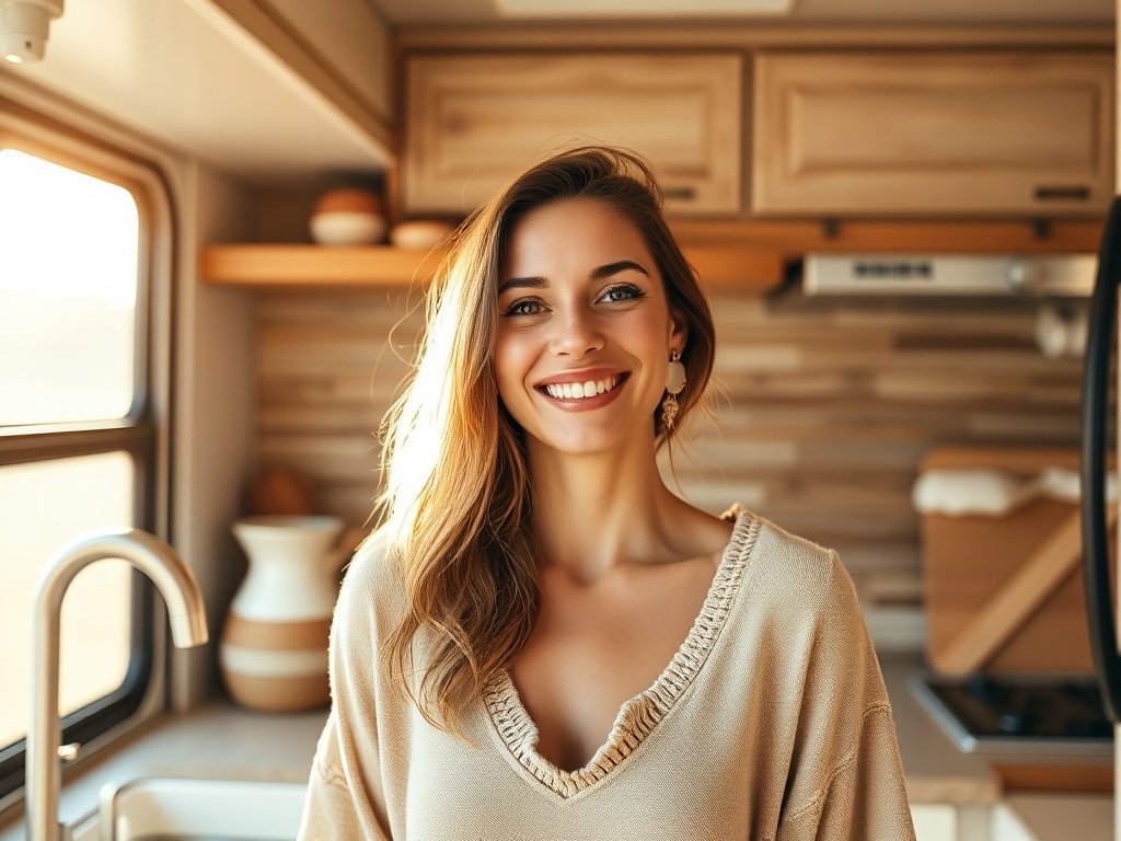 How a $38.99 Peel-and-Stick Distressed Wood Backsplash Can Make an RV Kitchen Look Finished in One Weekend