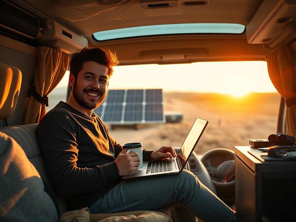 200W solar kit for van life: 3-step off-grid power setup with 100Ah lithium battery and 1100W inverter