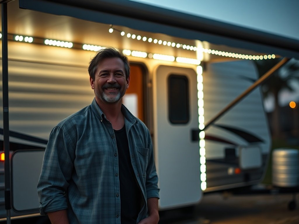 How a slim 12V RV porch light upgrade can make your exterior look 10x cleaner at night