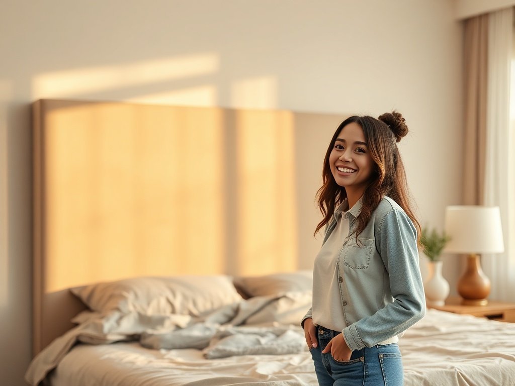 Turn a plain bedroom wall into a finished, softer-looking focal point in under an hour