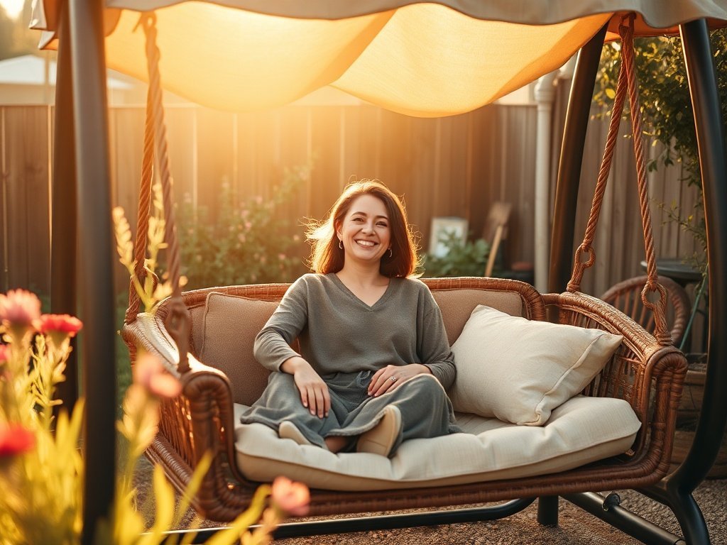 Turn a 6×6 garden corner into a private retreat with one swing bed that makes you actually want to sit outside