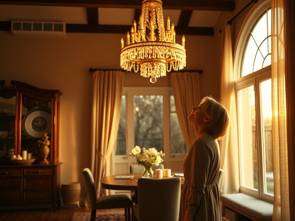 How a 15-light gold crystal chandelier can turn a plain dining room into a statement space