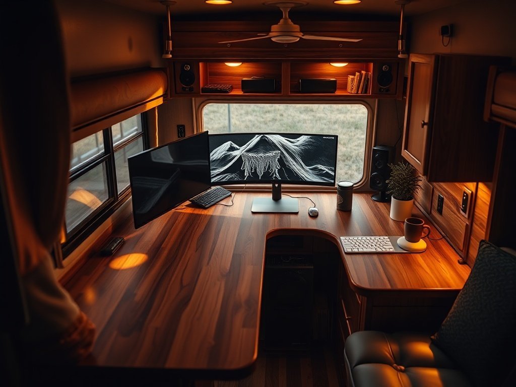 Turn one cramped RV corner into a real work zone in 3 steps — with storage, power, and lighting built in