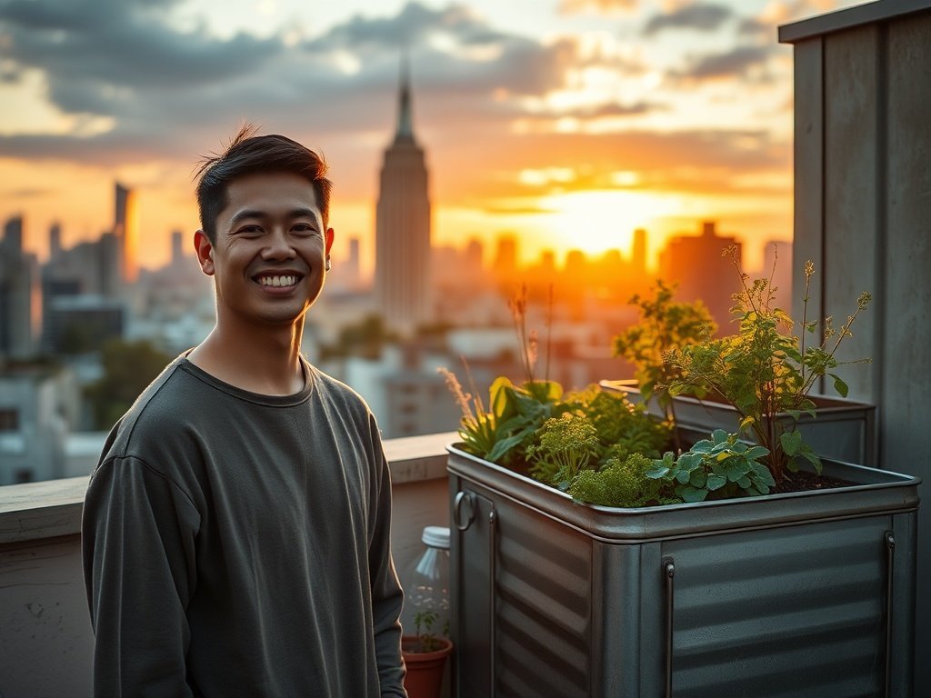Turn a 3×8 Rooftop Corner Into a Low-Maintenance Zen Garden With One Tall Self-Watering Bed