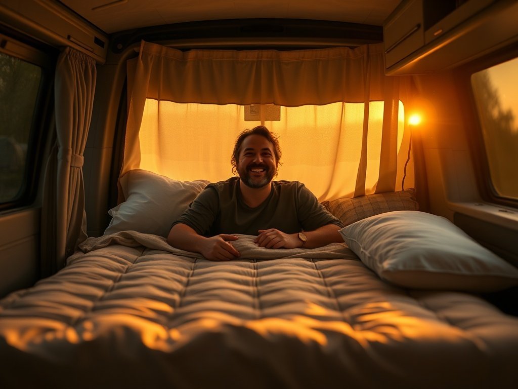 Sleep better in a camper van: how a 4-inch queen trifold mattress can make 1 small space feel 10x more livable