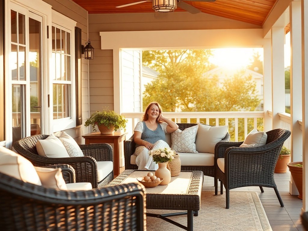 How a $139.99 4-piece patio set can make your coastal cottage porch feel finished in one afternoon