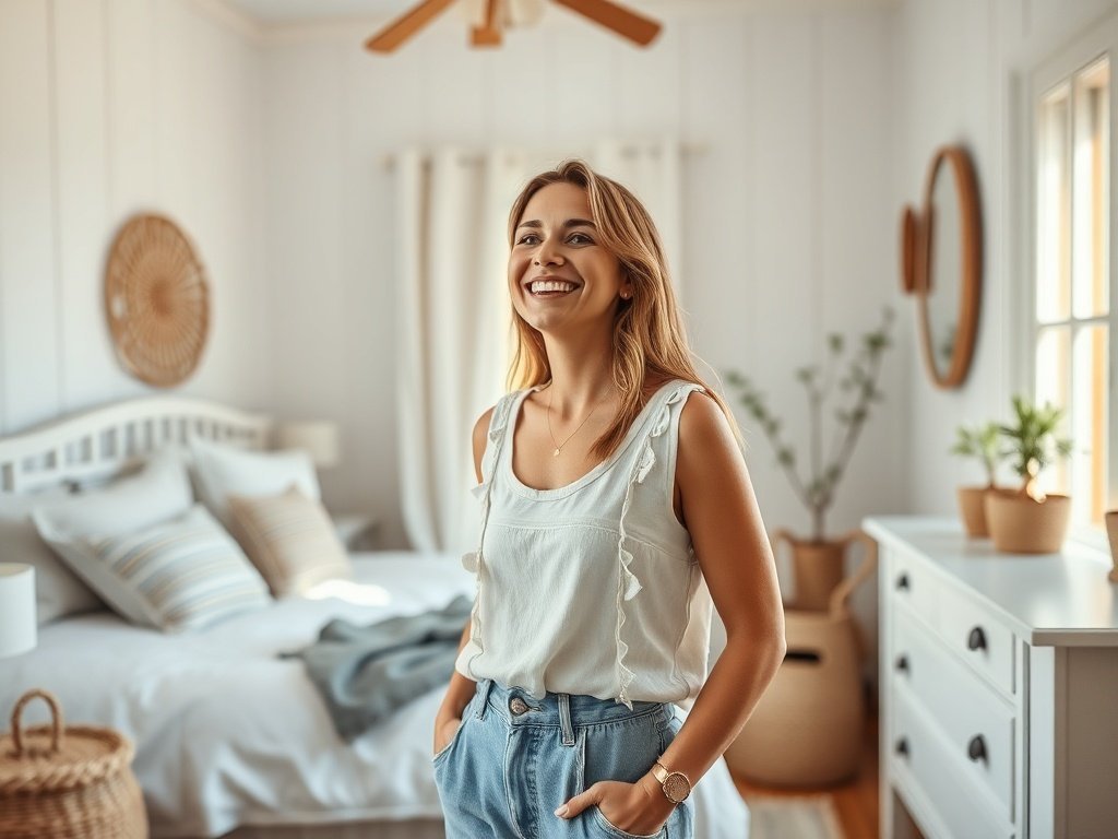 From cluttered bedroom to calm coastal-farmhouse retreat: 4 pieces that add storage, charging, and a finished look