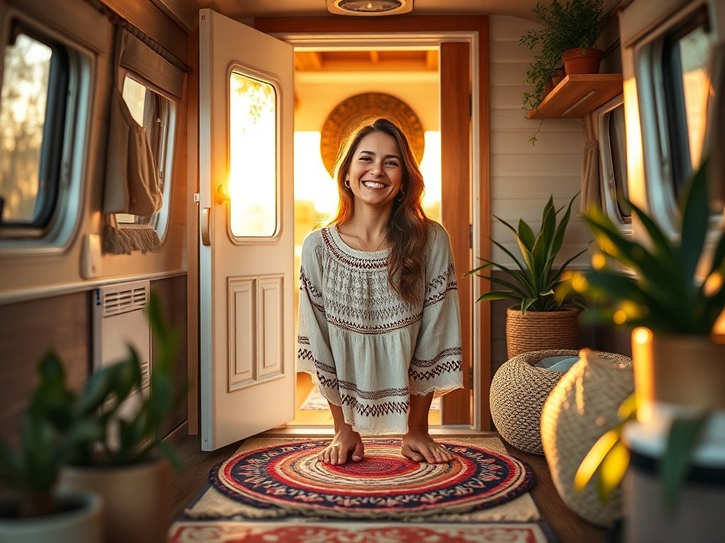 Turn a plain camper, bath, or entryway into a boho statement with one small floor upgrade that changes the whole mood