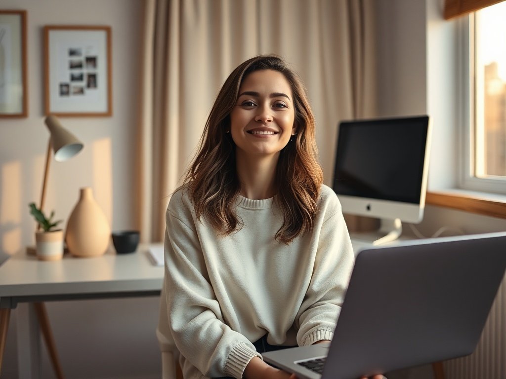 How a 63″ farmhouse executive desk can turn one cramped corner into a calm, organized Japandi home office