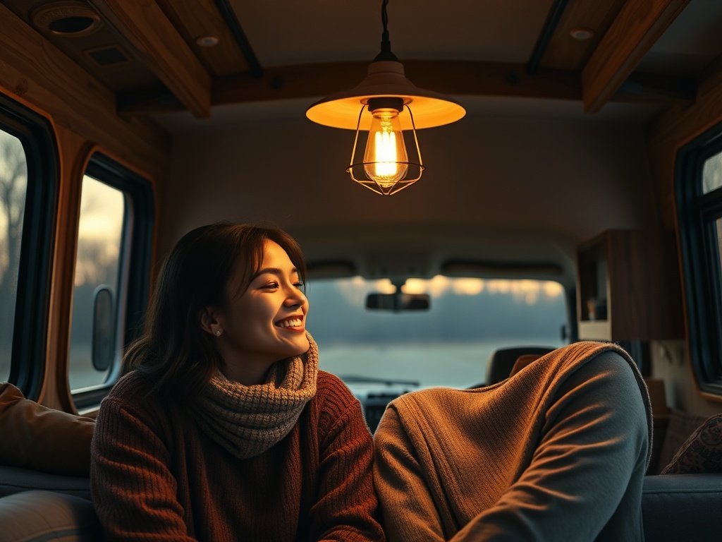 How One Rustic Pendant Light Can Make a Camper Van Feel Finished in 10 Minutes