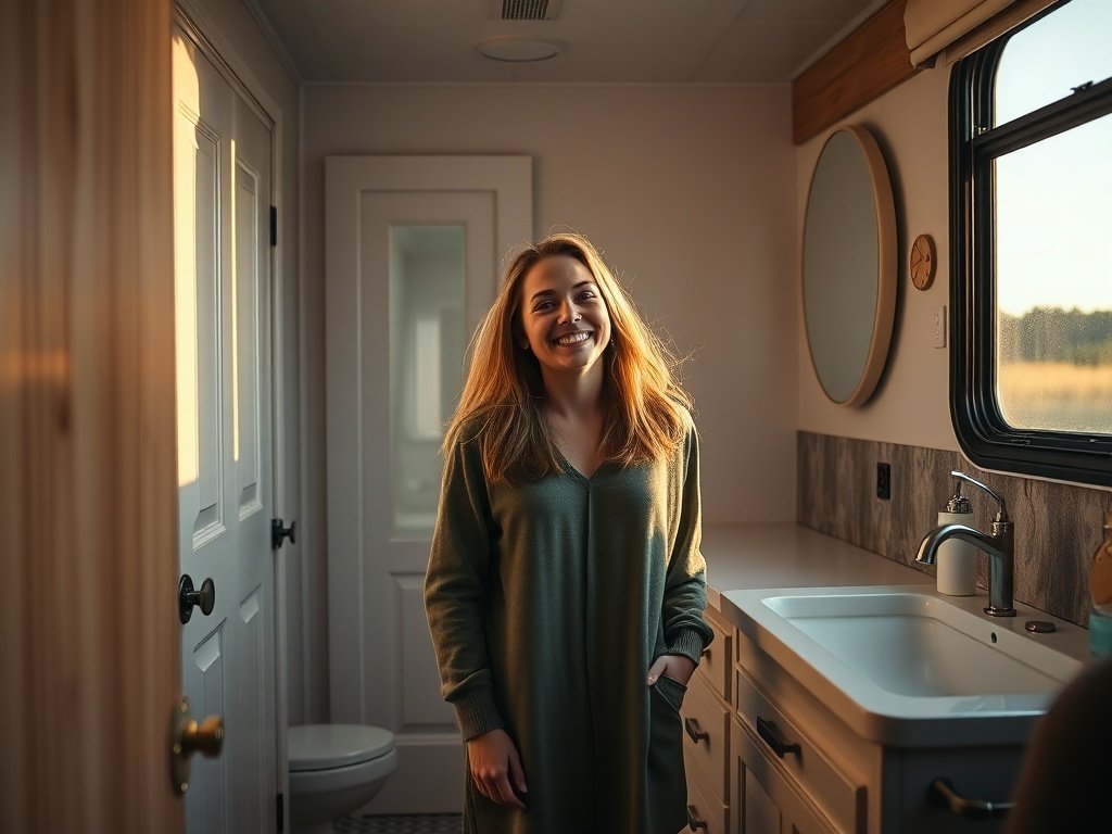 How a 30″ farmhouse vanity can make a cramped RV bathroom feel custom-built, rustic, and calmer in one weekend