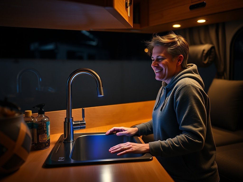 Upgrade a Camper Sink in 10 Minutes: LED Faucet + Pull-Down Sprayer + Soap Dispenser