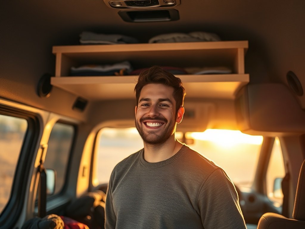 Turn dead cab space into 12+ inches of overhead storage for your 2019+ Sprinter