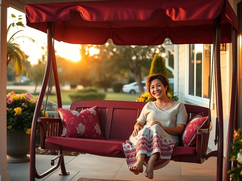 Turn a plain porch into a 3-seat shaded swing that actually gets used