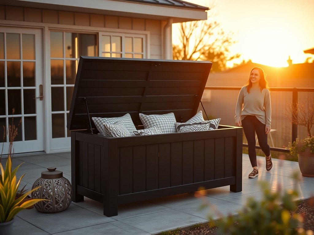 How a PatioZen 80 Gallon outdoor storage bench can hide patio clutter and add 2-in-1 seating in one afternoon