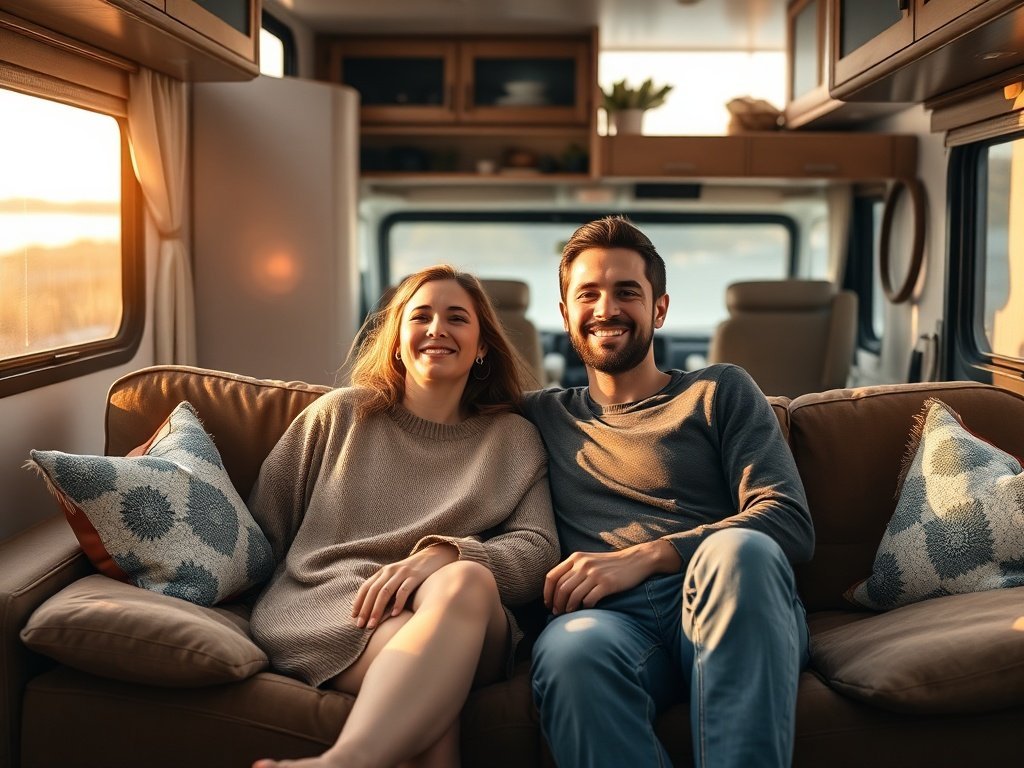 How One Coastal Grandmillennial RV Sofa Can Turn a 2-in-1 Lounge Into a Sleeper-Ready Retreat