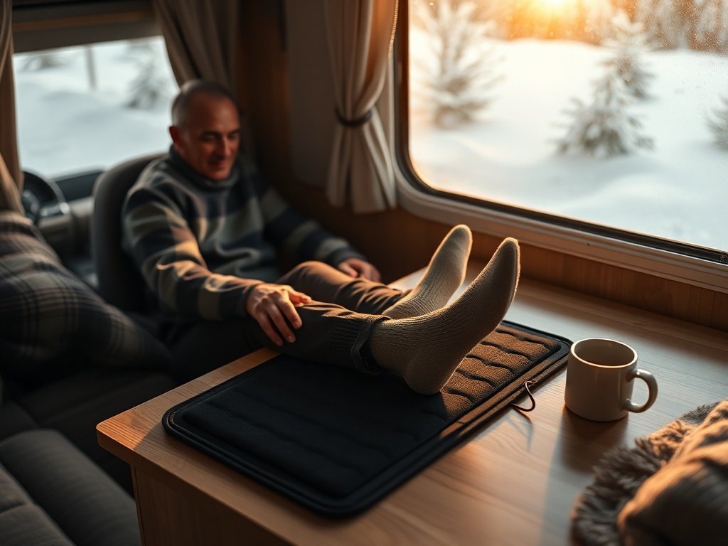 How a $30.99 under-desk foot warmer can make winter RV mornings feel livable again