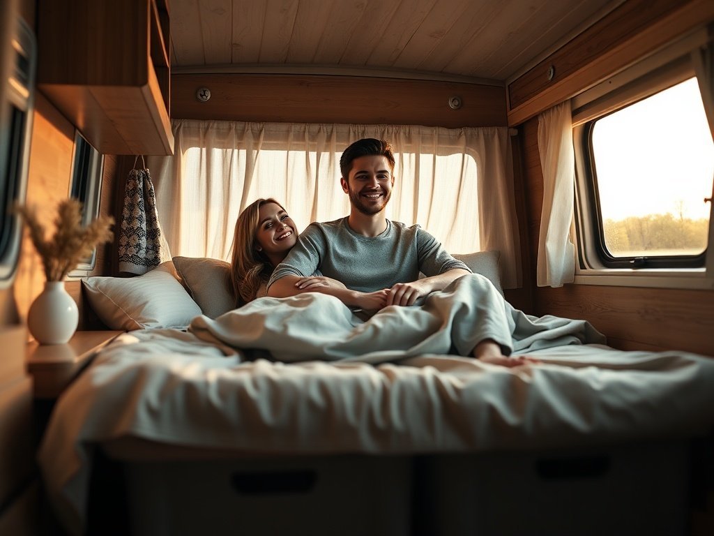 Turn a cramped camper van into a calmer sleep space with a 4-inch-lift bed base
