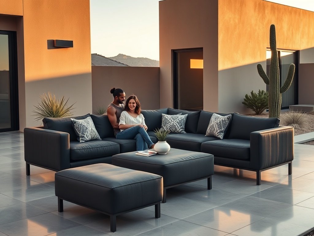 How a 3-Piece Dark Grey Outdoor Sectional Can Turn a Bare Patio Into a Finished Desert-Modern Lounge for Under $400
