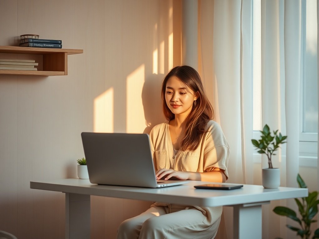 From cramped corner to calm command center: how a $49.99 rolling desk can turn a tiny room into a Japandi-style work nook