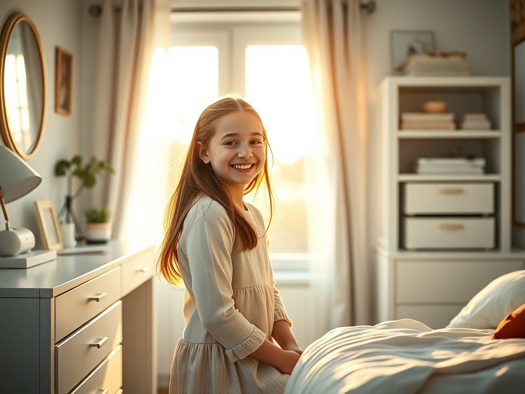 How a 47-Inch White Desk Can Make a Small Teen Bedroom Feel Bigger, Cleaner, and More Study-Ready