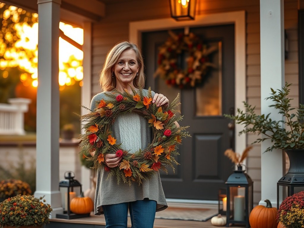How a 26-inch autumn wreath can make your front door look styled in 5 minutes and stay seasonal through Thanksgiving