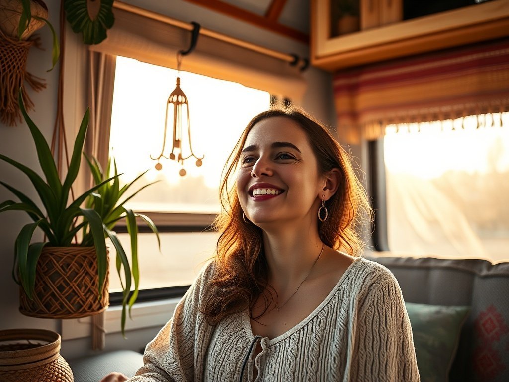 Turn one RV window into a cooler, calmer greenhouse retreat with a retractable shade that changes the light in seconds