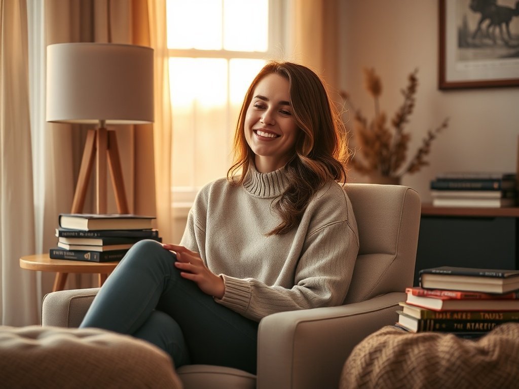 Turn one empty fall corner into a mid-century reading nook with a $122.87 accent chair