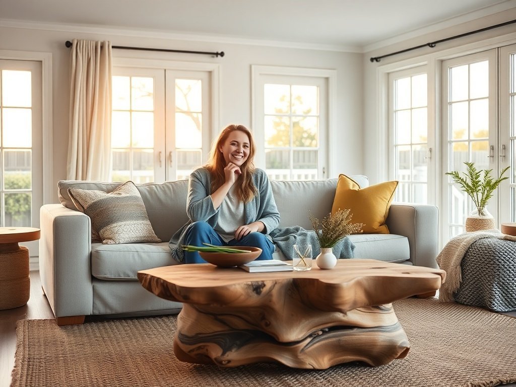 How a driftwood coffee table can finish a coastal living room in 1 move