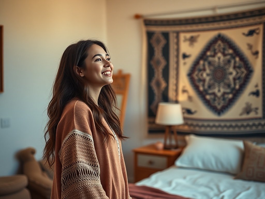 Turn a Plain 8×10 Bedroom Into a Boho Desert Retreat With One $9.99 Wall Piece