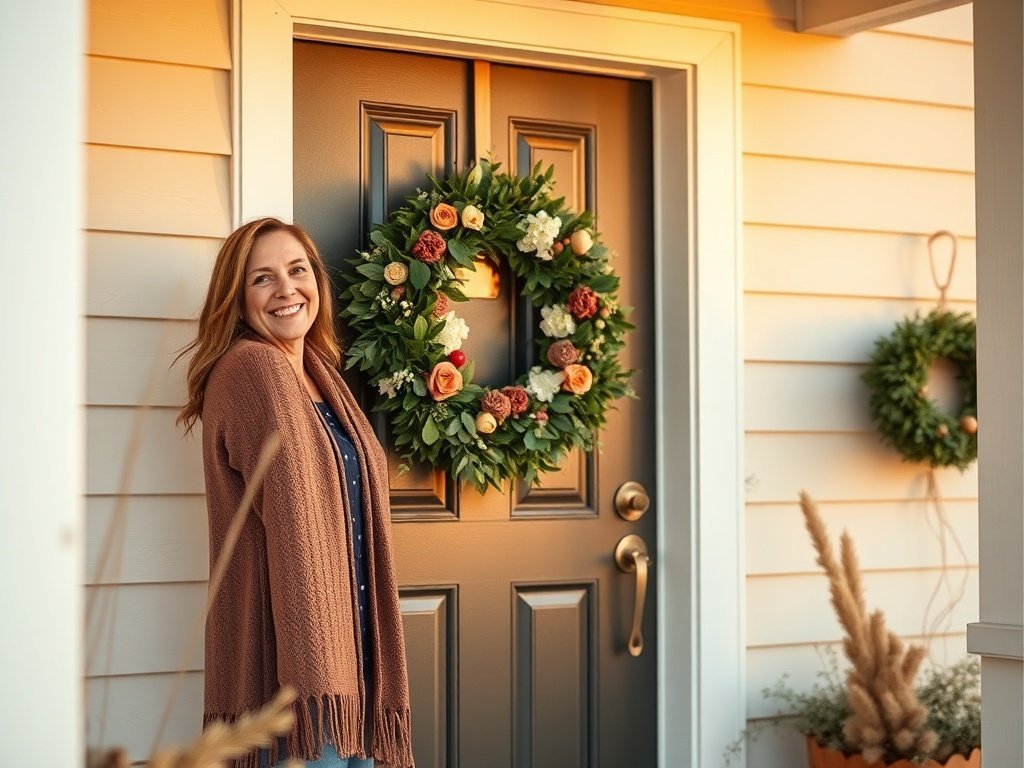 Turn a Plain Fall Entryway Into a Finished Look in 10 Minutes With One 26″ Wreath