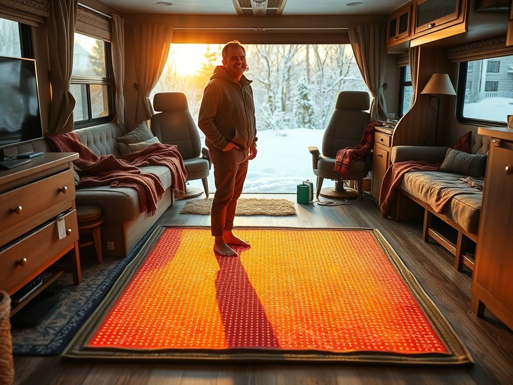 How a 39 x 63″ Heated Floor Mat Can Make a Cold RV Corner Feel Warm in Minutes