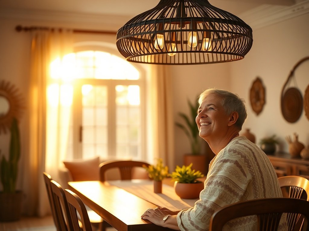 How one 5-light rattan chandelier can make a room feel warmer, more finished, and visibly more styled