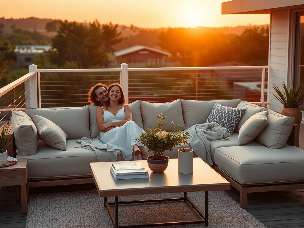 How to Turn a Plain Deck into a Magazine-Worthy Lounge with One Oversized 7-Seat Sectional