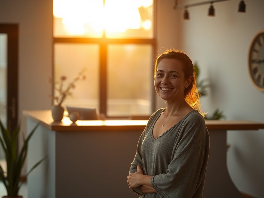 How a 47-inch reception counter can upgrade a boutique yoga studio’s first impression in one day