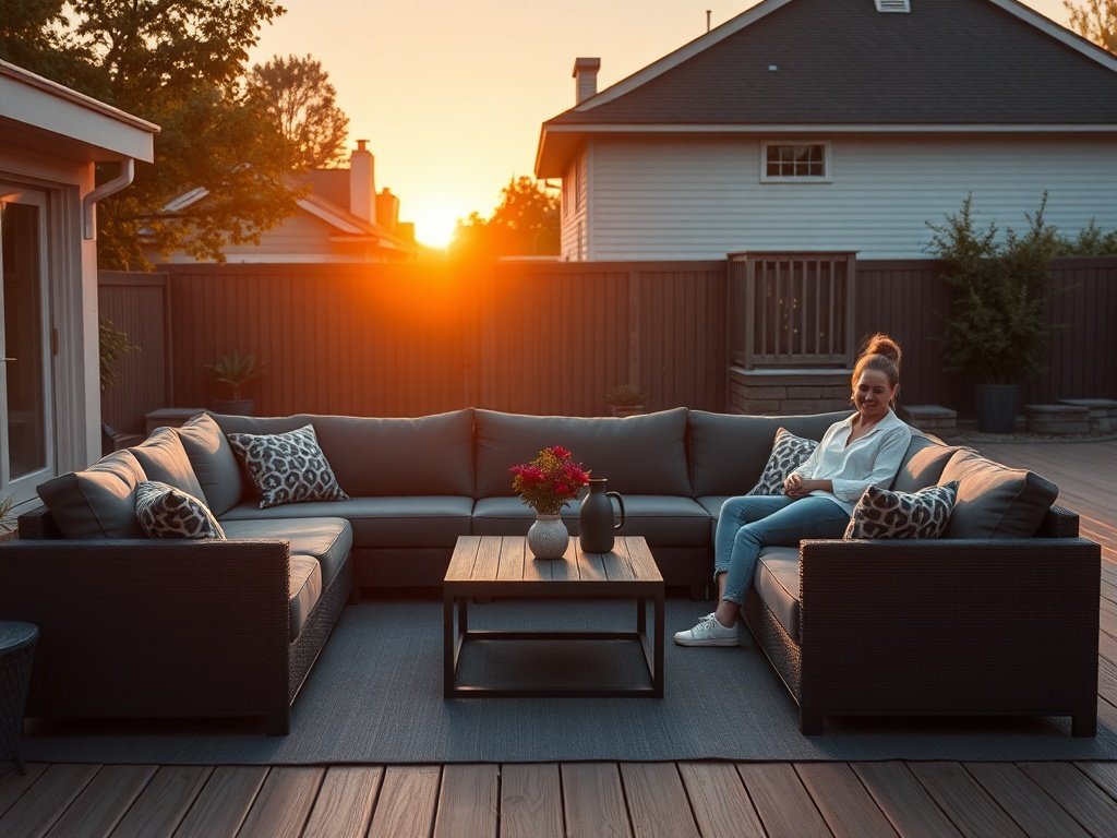 From plain deck to magazine-worthy lounge in one modular 5-piece patio set