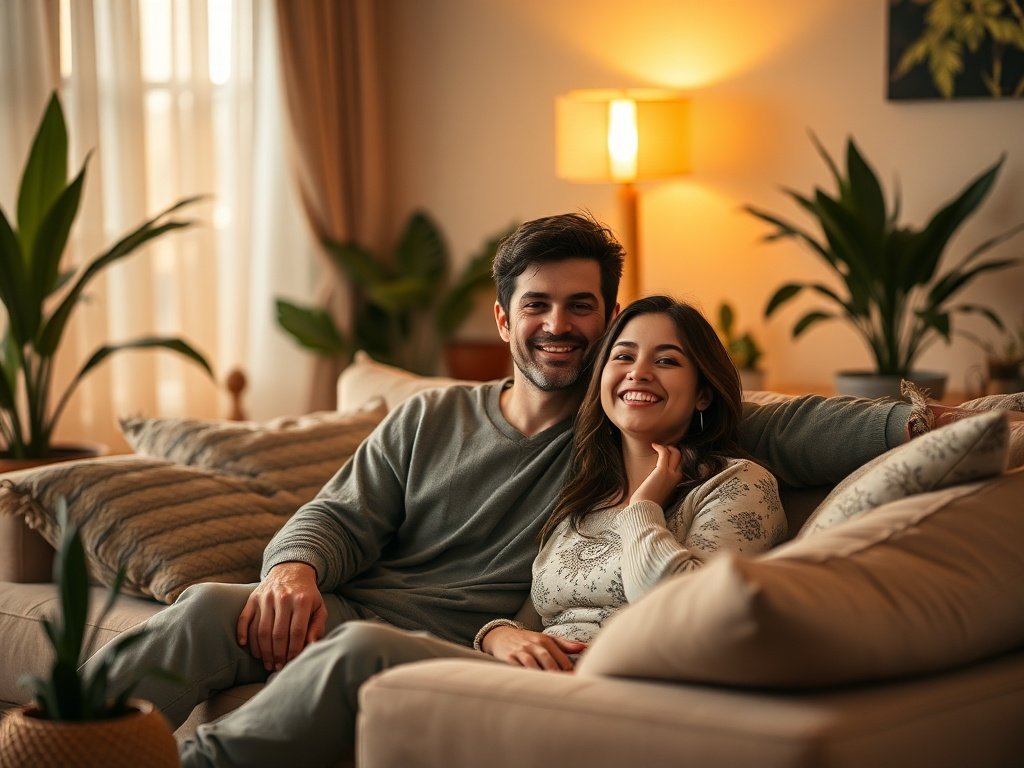How a Beige U-Shaped Sectional Can Turn a Tight Apartment Living Room Into a Cozy Boho Lounge in One Buy