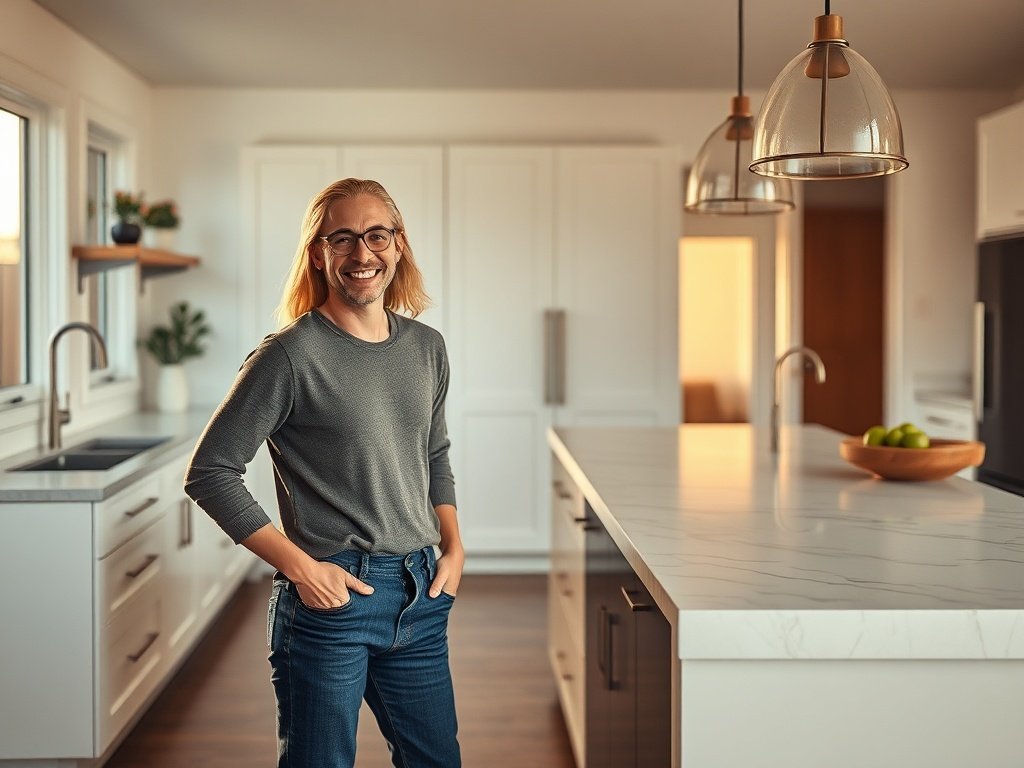 How a 72″ Kitchen Island Can Add Storage, Prep Space, and Seating to a Crowded Mid-Century Modern Kitchen