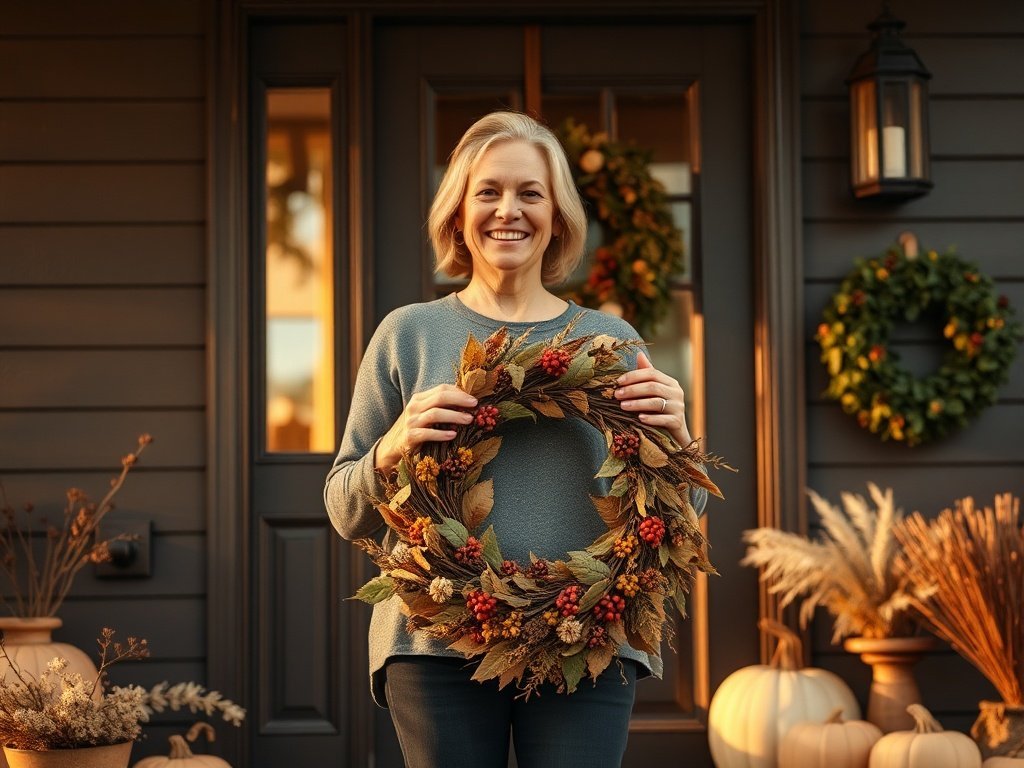 How a 26” Fall Wreath Can Make Your Front Door Look Styled in 10 Minutes or Less