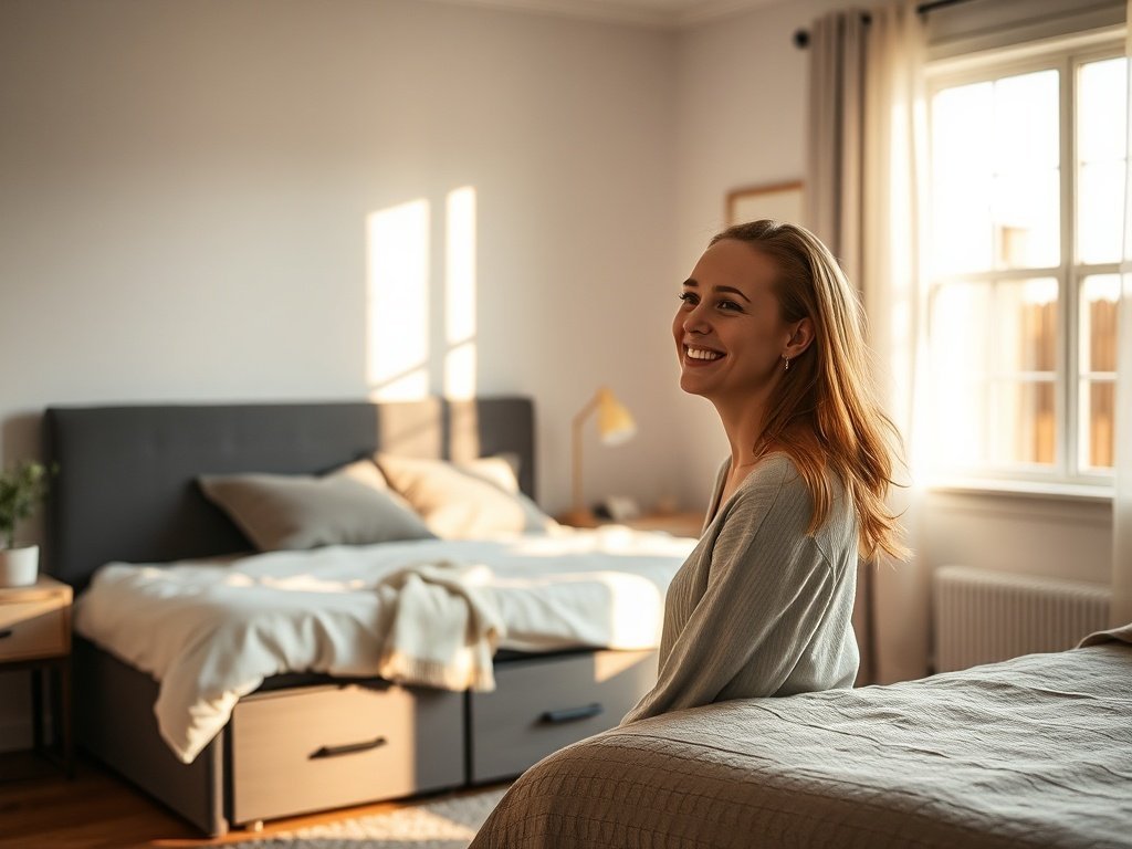 How a queen storage bed frame can free up a tiny bedroom in one purchase